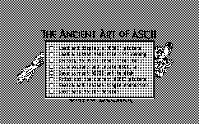 Ancient Art of ASCII (The) atari screenshot